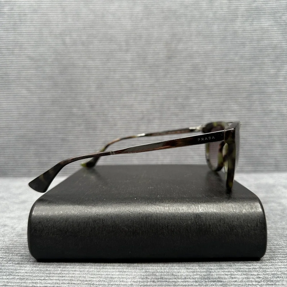 Prada SPR 13P Tortoise Green Round Double Bridge Sunglasses Italy 51-22-135